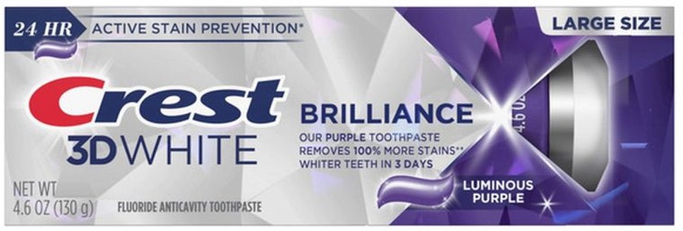 3D White Brilliance Luminous Purple Teeth Whitening Toothpaste