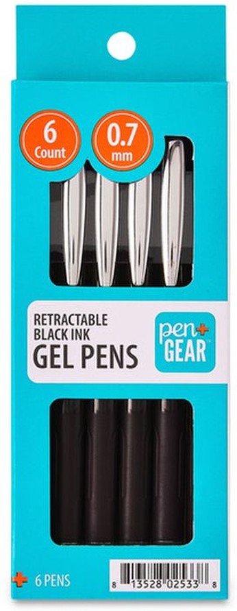 Black Retractable Gel Pens