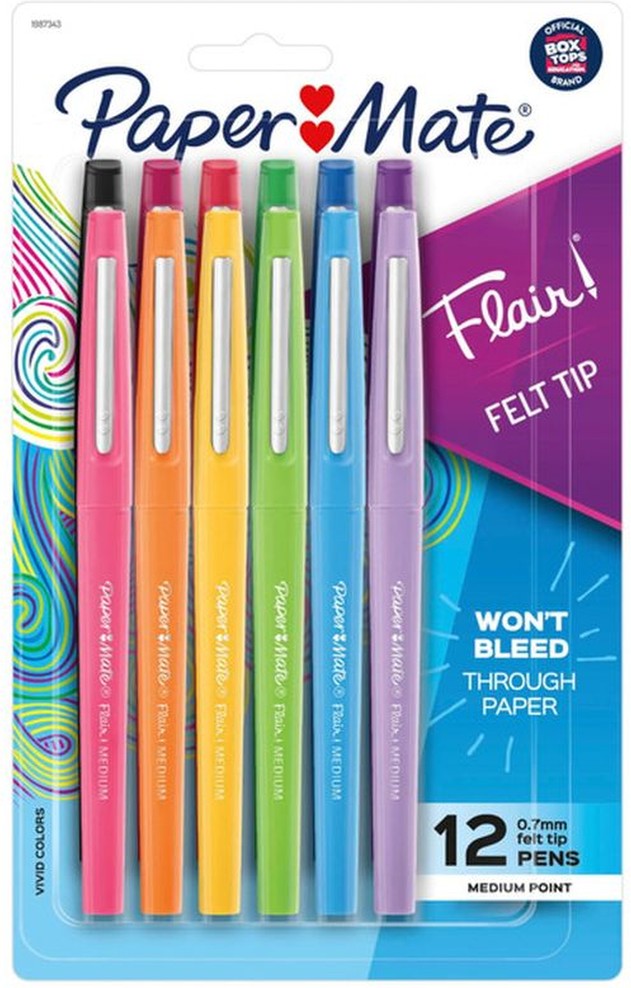 Assorted Colors Medium Point Flair Felt Tip Pens