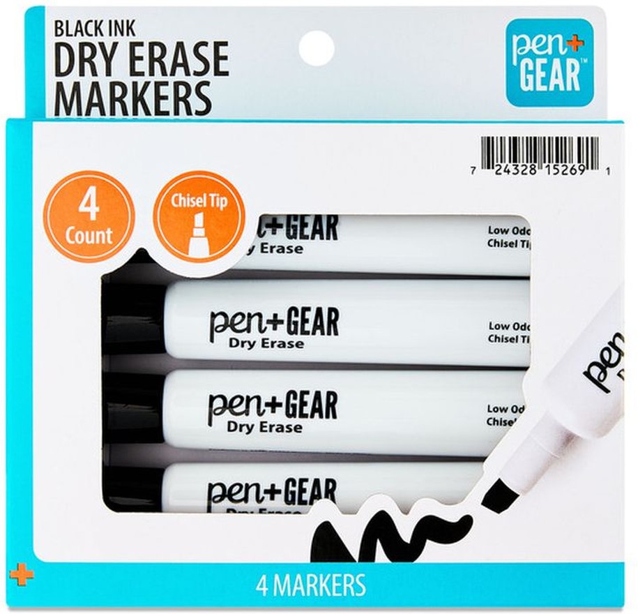 Black Chisel Tip Jumbo Dry Erase Markers