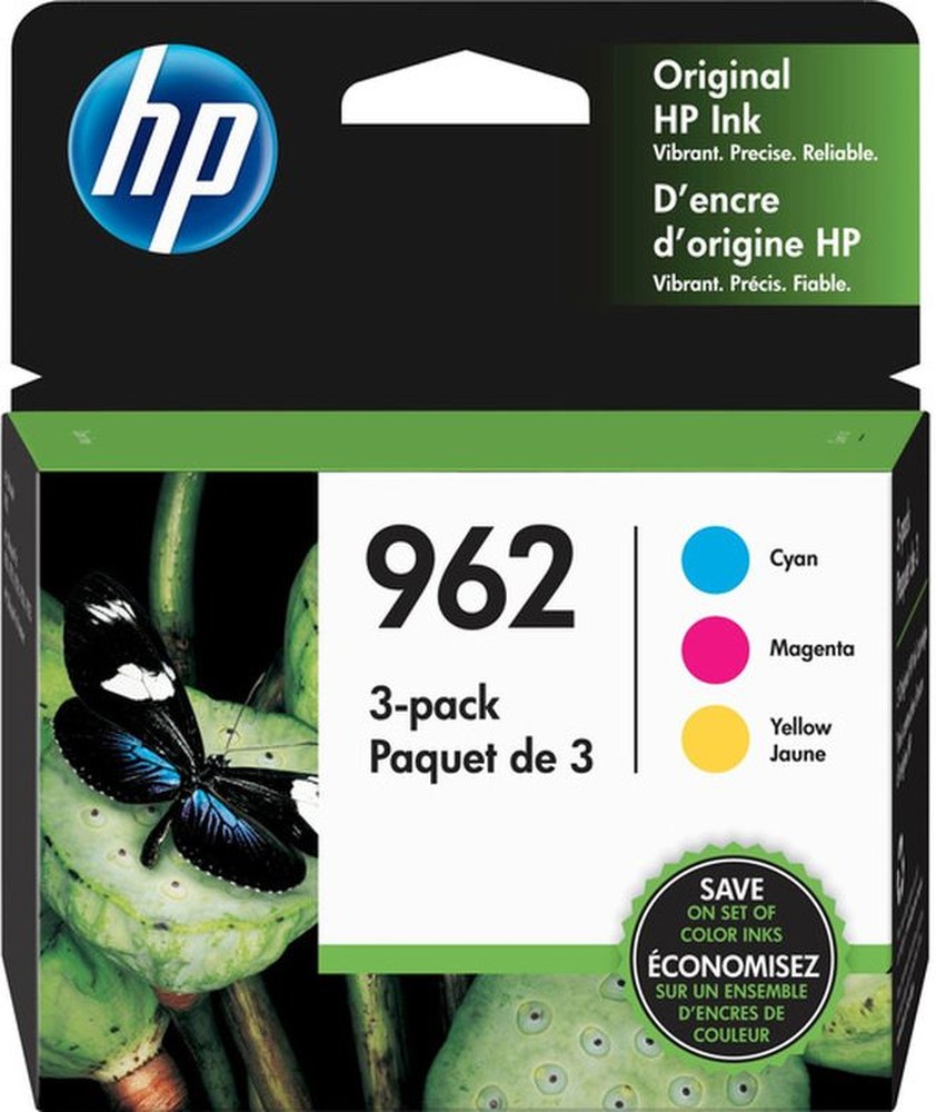 962 3-Pack Cyan/Magenta/Yellow Original Color Ink Cartridges
