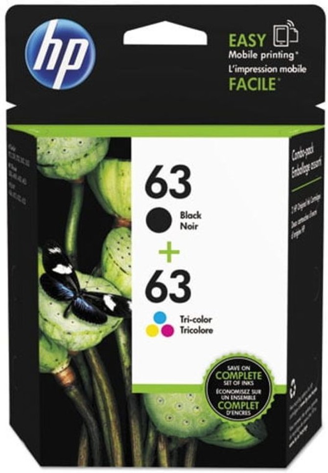 63 Original Ink Cartridges 2 Pack Black/Tri Color (L0 R46 An 140)