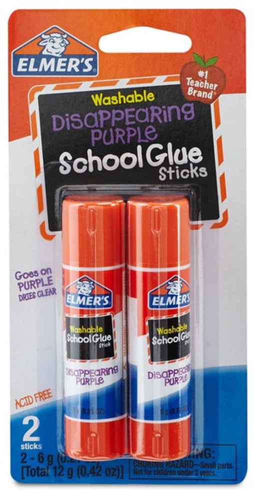 School Glue Sticks, Washable, Disappearing Purple