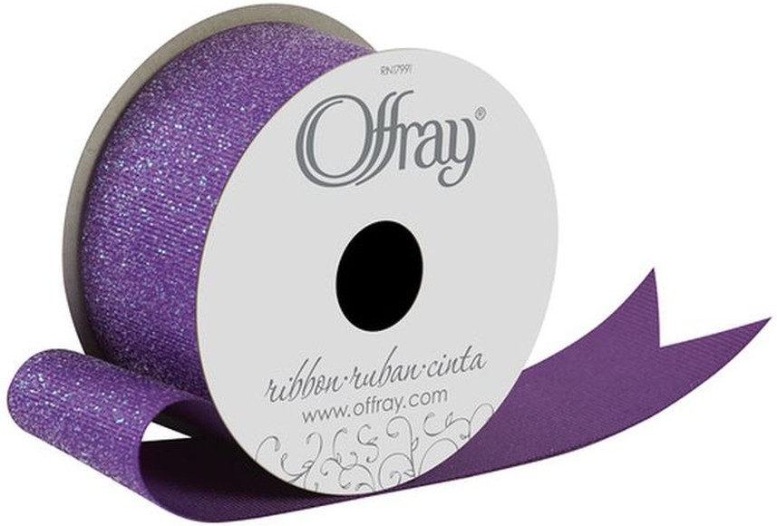 1.5" Purple Glitter Grosgrain Ribbon