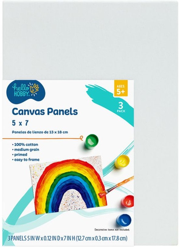 100% Cotton Acid Free Kids' Canvas Panels - White