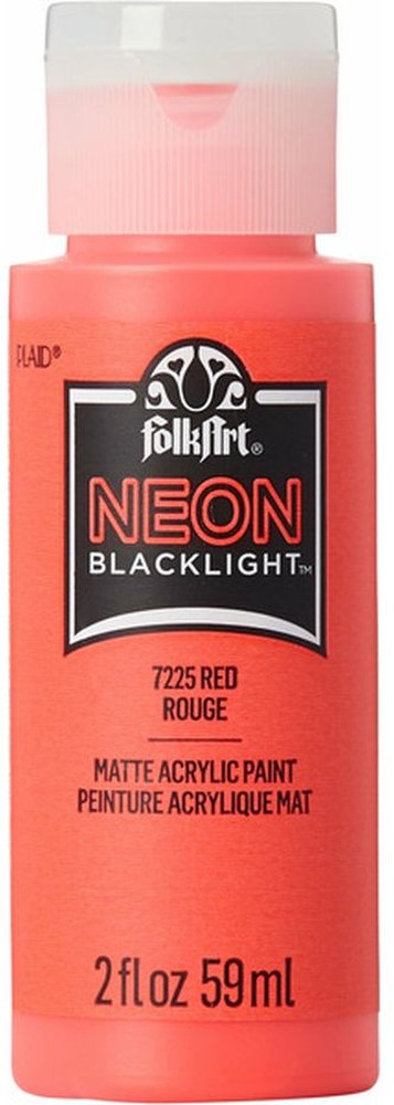 7225E Matte Finish Red Neon Blacklight Acrylic Craft Paint