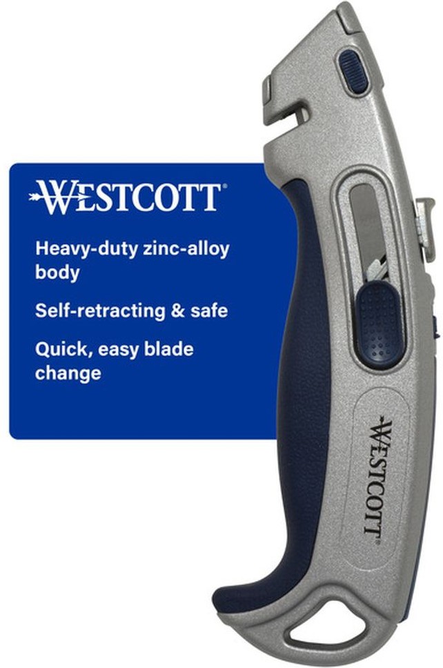 For Office Heavy Duty 3-Blade Utility Cutter - Silver