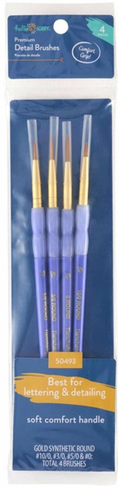 Detail Synthetic Paint Brush Set with Soft Grip