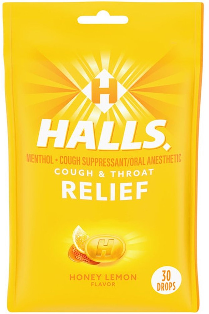 Relief Honey Lemon Cough Suppressant/Oral Anesthetic Menthol Drops