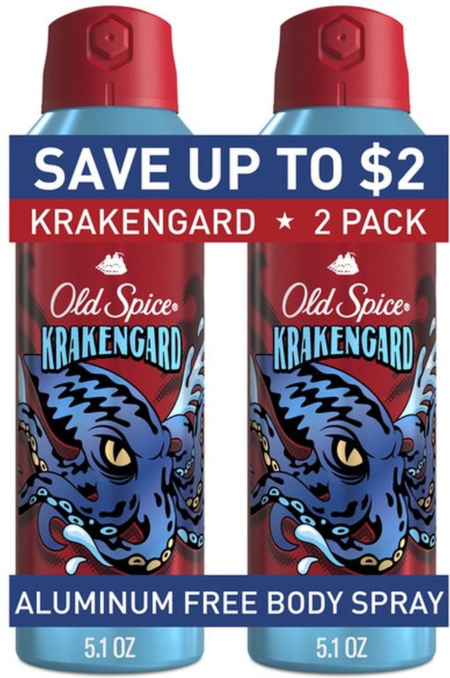 Aluminum Free Body Spray for Men, Krakengard, 5.1 Oz
