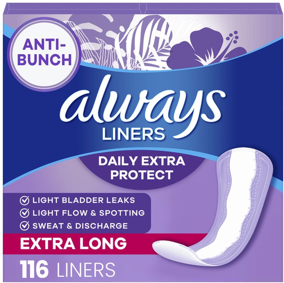 Anti-Bunch Xtra Protection Daily Liners, Extra Long, Unscented