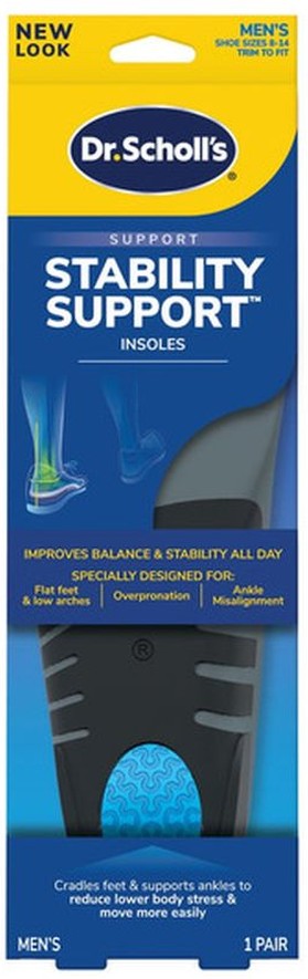 Support Insoles, Stabilizing, Men's, Shoe Sizes 8-14