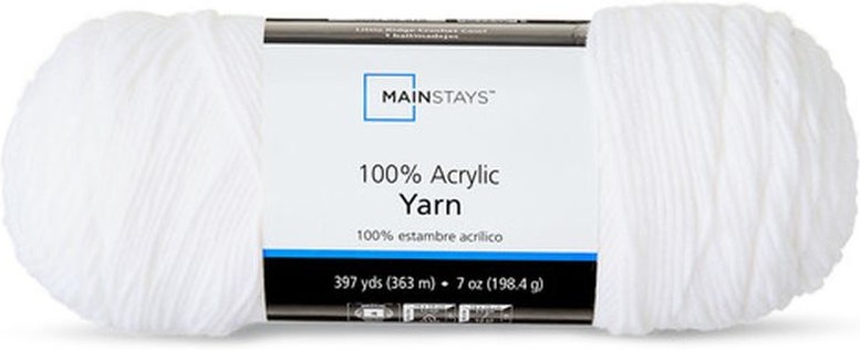 100% Medium White Acrylic Yarn