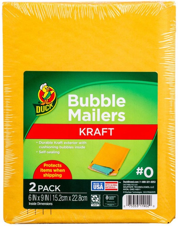 Kraft Bubble Mailers #0 - 2 PK