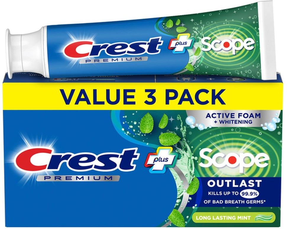 Premium Plus Scope Outlast Toothpaste, Long Lasting Mint Flavor