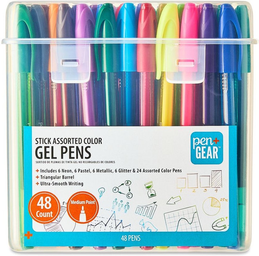 0.7 mm Assorted Medium Point Colors Gel Stick Pens