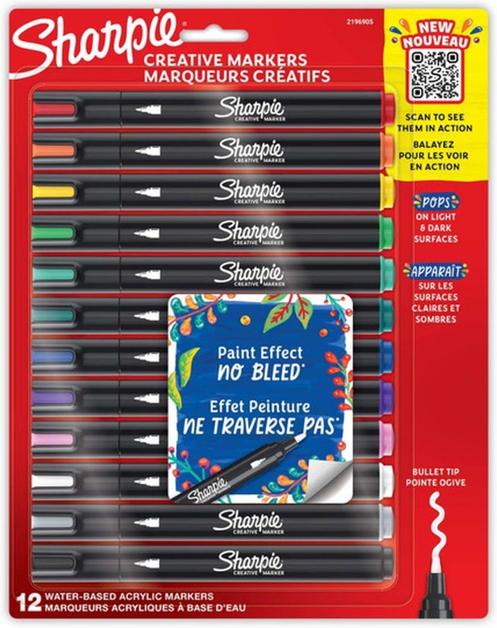 Bullet Tip Creative Water-Based Acrylic Markers - Assorted Colors
