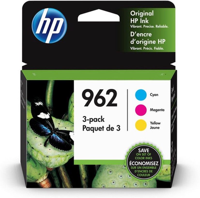 962 3-Pack Cyan/Magenta/Yellow Original Color Ink Cartridges