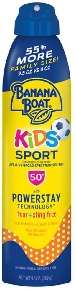 Sunscreen Lotion Spray, Kids, Sport, Broad Spectrum, SPF 50+, Family Size