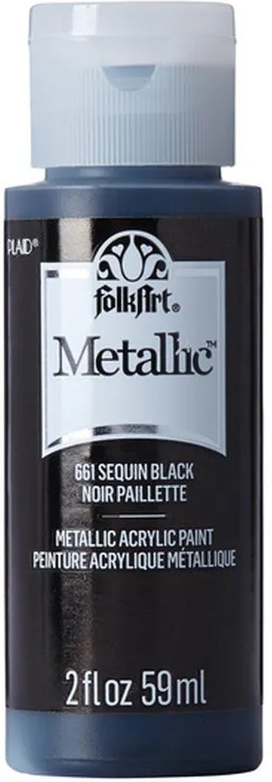61E Sequin Black Metallic Finish Acrylic Craft Paint