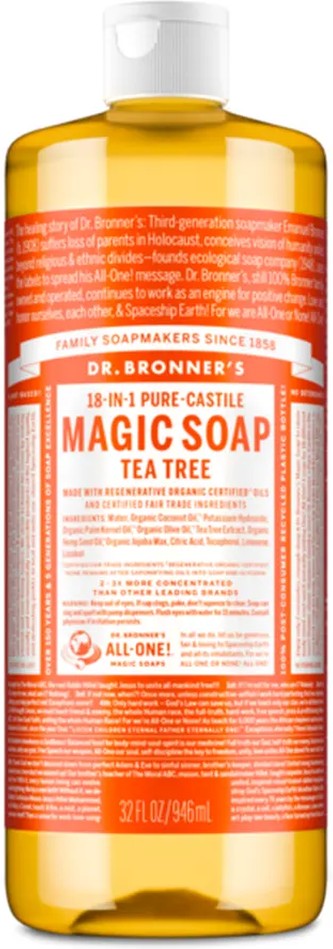 Pure-Castile Soap, Tea Tree, 18-in-1 Hemp