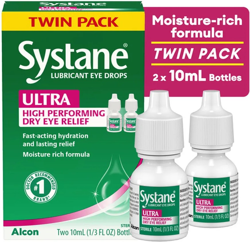 Eye Drops, Lubricant, High Performance, Twin Pack