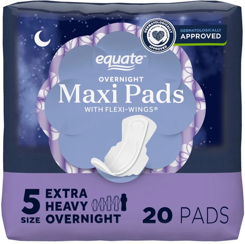 Size 5 Extra Heavy Overnight Maxi Pads With Flexi Wings