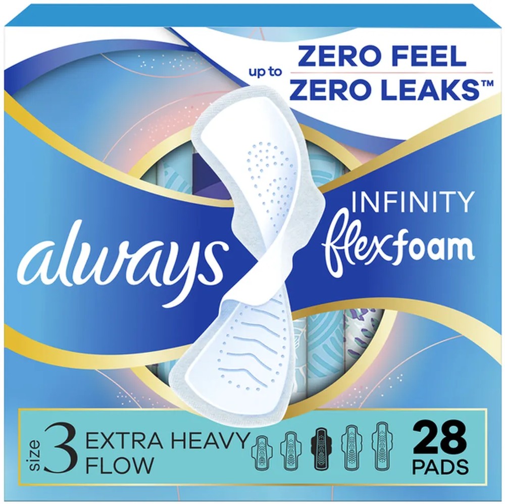 Infinity Extra Long Heavy Flow Pads With Wings