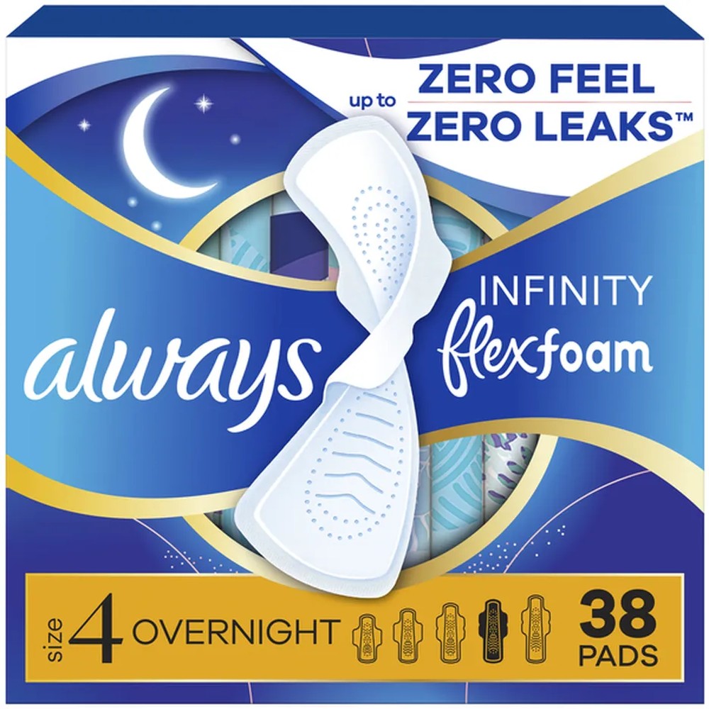 Infinity Overnight Sanitary Pads with Wings