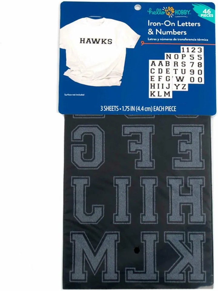 Collegiate Flocked Iron-On Letters - Black