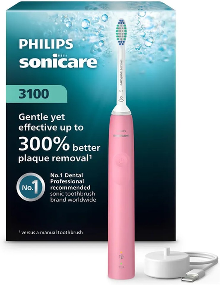 Sonicare HX3681/06 3100 Rechargeable Electric Toothbrush - Deep Pink