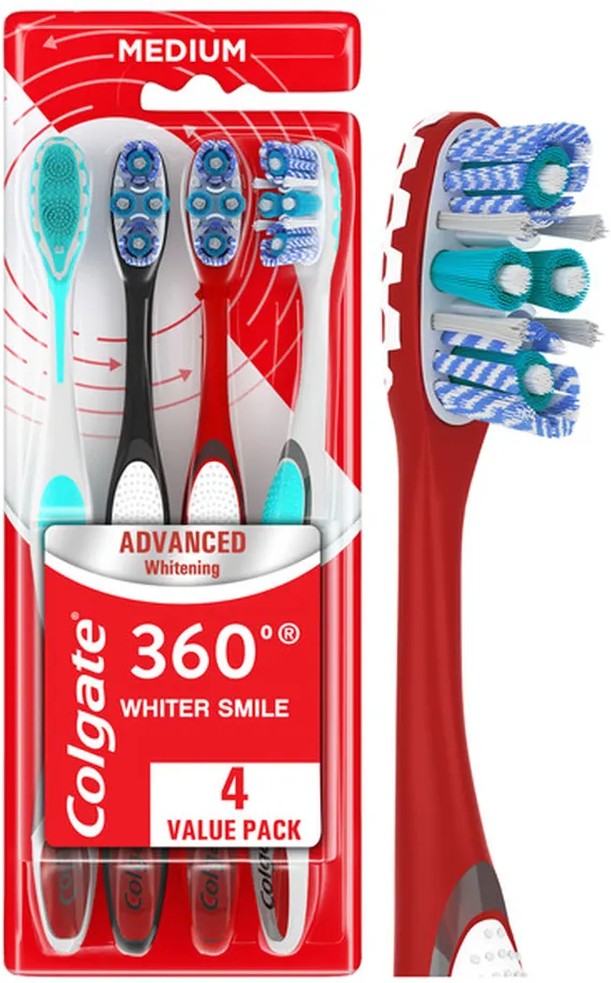 Toothbrushes, Whiter Smile, Medium, Value Pack