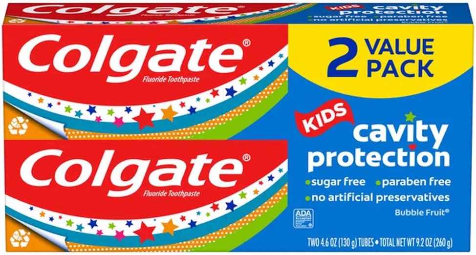 Toothpaste, Anticavity, Fluoride, Bubble Fruit, Value 2 Pack