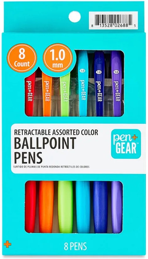 Retractable Ballpoint Pens - Assorted Colors