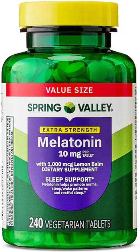 Extra Strength Melatonin Dietary Supplement Value Size, 10 mg, 240 count