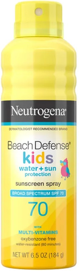Beach Defense Kids Sunscreen Spray, SPF 70